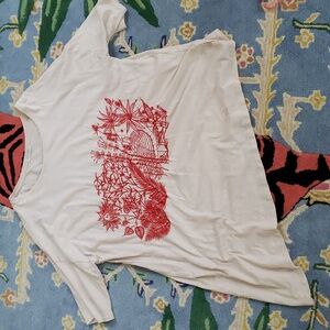 Krista Larson Embroidered Bird & Floral Top